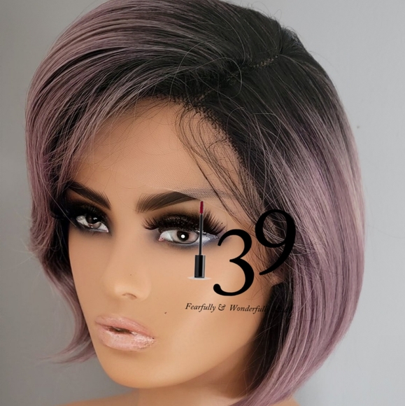 Sexy Lavender bob wig with side part - Picture 4 of 5